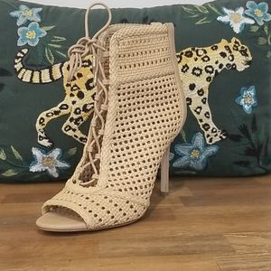 Sam Edelmen wicker bootie heels